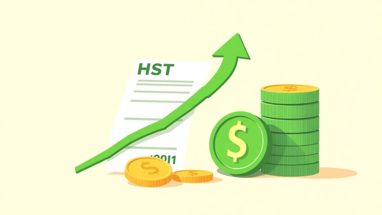 GST/HST credit boost receipt with rising arrow and coins