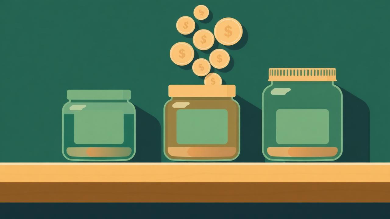 Three labeled savings jars representing TFSA, RRSP, and FHSA